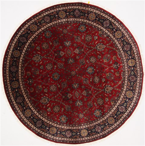 Kashan Blue Round Hand Knotted 80 X 80 Area Rug 250-26395 Image 0