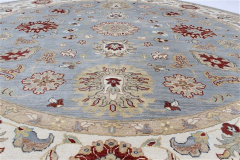 Ziegler Beige Round Hand Knotted 180 X 180 Area Rug 250-26396 Image 2