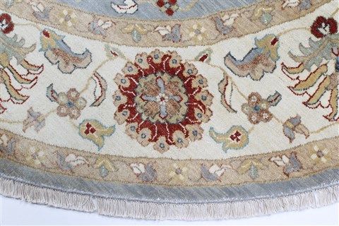 Ziegler Beige Round Hand Knotted 180 X 180 Area Rug 250-26396 Image 3