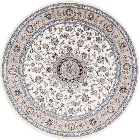 Nain Grey Round Hand Knotted 711 X 711 Area Rug 250-26397 Image 0