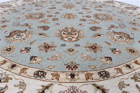 Chobi Beige Round Hand Knotted 78 X 80 Area Rug 250-26399 Image 4