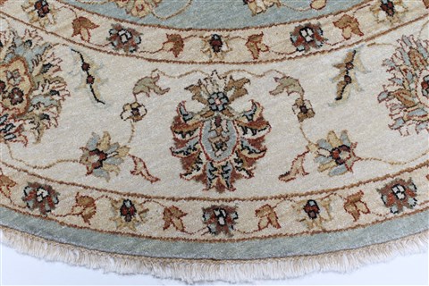 Chobi Beige Round Hand Knotted 78 X 80 Area Rug 250-26399 Image 5