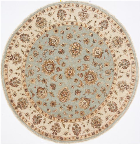 Chobi Beige Round Hand Knotted 78 X 80 Area Rug 250-26399 Image 0