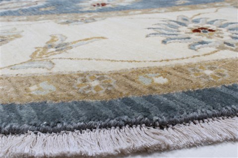 Chobi Beige Round Hand Knotted 80 X 81 Area Rug 250-26402 Image 5