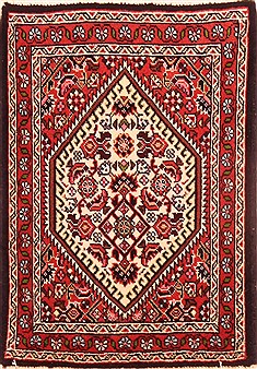 Bidjar Red Hand Knotted 1'5" X 2'0"  Area Rug 100-26427