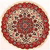 Tabriz Red Round Hand Knotted 31 X 31  Area Rug 253-26435 Thumb 0