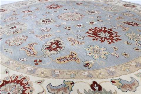 Chobi Blue Round Hand Knotted 81 X 81 Area Rug 250-26436 Image 2