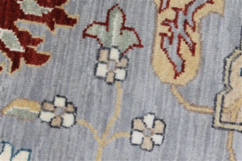 Chobi Blue Round Hand Knotted 81 X 81 Area Rug 250-26436 Image 6