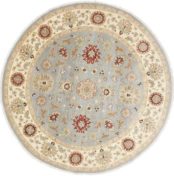 Pakistani Chobi Blue Round 7 to 8 ft Wool Carpet 26436