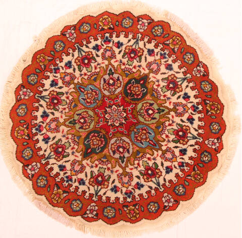 Tabriz Red Round Hand Knotted 31 X 31  Area Rug 253-26437 Image 0