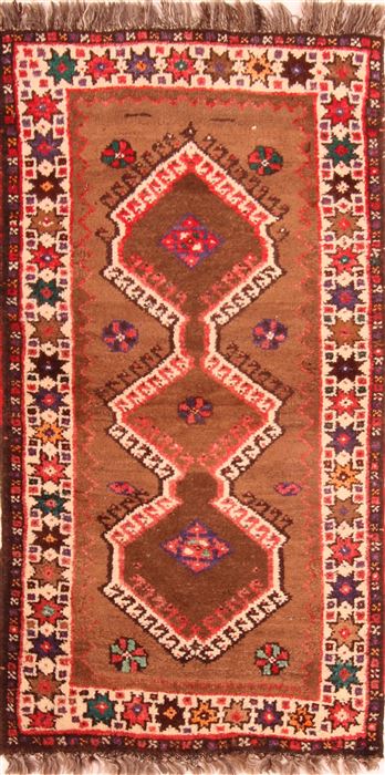Yalameh Brown Hand Knotted 20 X 39  Area Rug 253-26442 Image 0