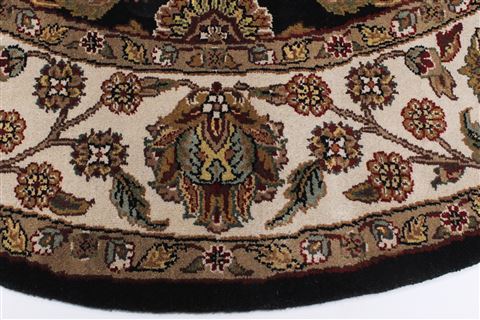 Jaipur Black Round Hand Knotted 79 X 711 Area Rug 250-26444 Image 4