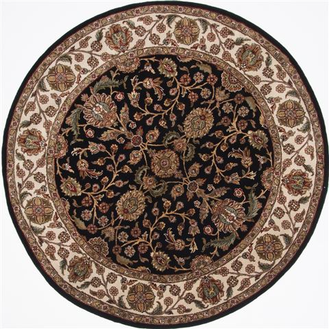 Jaipur Black Round Hand Knotted 79 X 711 Area Rug 250-26444 Image 0