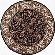 Jaipur Black Round Hand Knotted 7'9" X 7'11"  Area Rug 250-26444