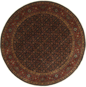 Herati Green Round Hand Knotted 8'1" X 8'1"  Area Rug 250-26446