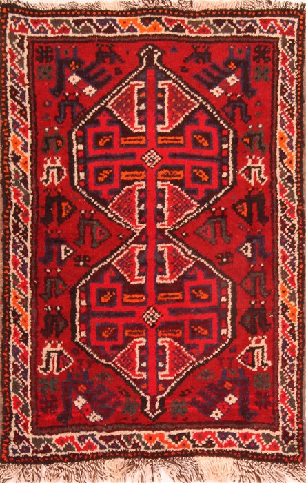Karajeh Red Hand Knotted 26 X 37  Area Rug 253-26447 Image 0