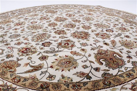 Kashmar Beige Round Hand Knotted 77 X 77 Area Rug 250-26448 Image 2
