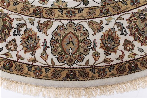 Kashmar Beige Round Hand Knotted 77 X 77 Area Rug 250-26448 Image 3