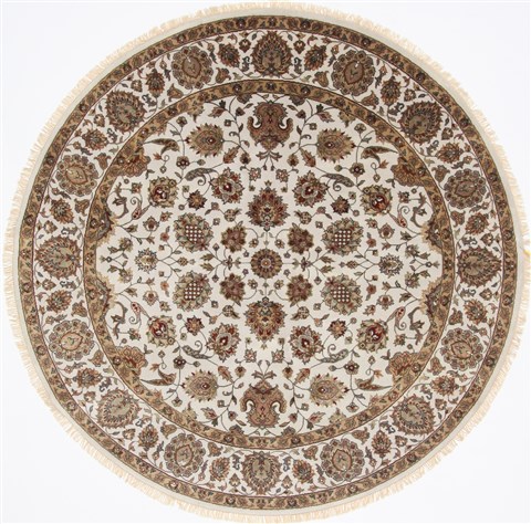 Kashmar Beige Round Hand Knotted 77 X 77 Area Rug 250-26448 Image 0