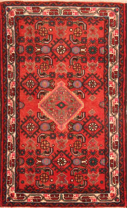 Hamedan Red Hand Knotted 25 X 40  Area Rug 253-26449 Image 0