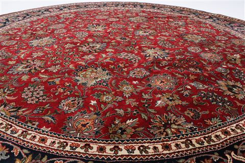 Kashmar Green Round Hand Knotted 82 X 82 Area Rug 250-26451 Image 3