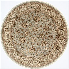 Indian Kashmar Beige Round 7 to 8 ft Wool Carpet 26455