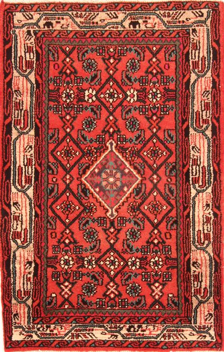 Hamedan Red Hand Knotted 26 X 40  Area Rug 253-26457 Image 0
