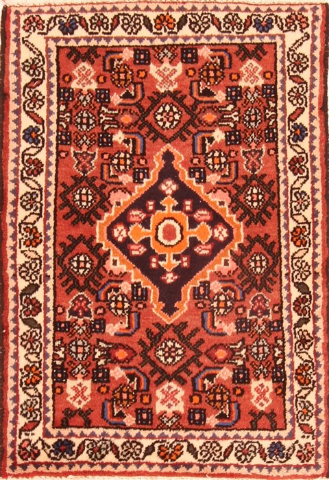 Hamedan Red Hand Knotted 20 X 29  Area Rug 253-26462 Image 0