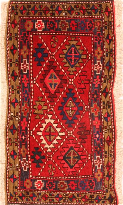 Karajeh Red Square Hand Knotted 20 X 25  Area Rug 253-26464 Image 0