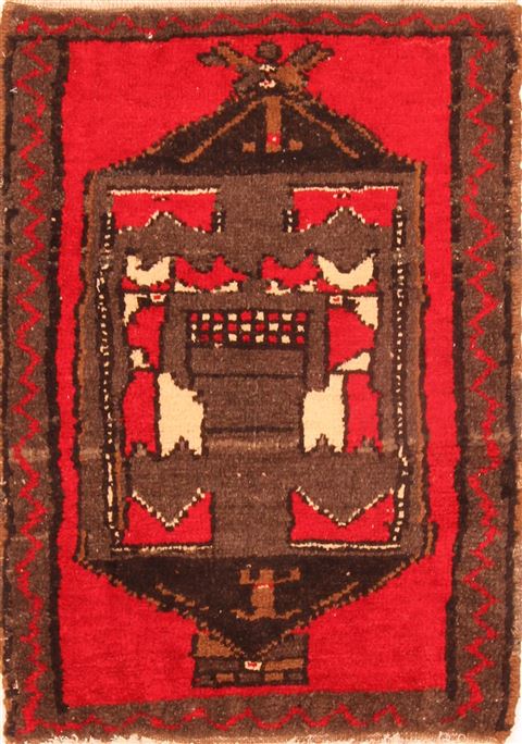 Yalameh Red Hand Knotted 18 X 30  Area Rug 253-26467 Image 0