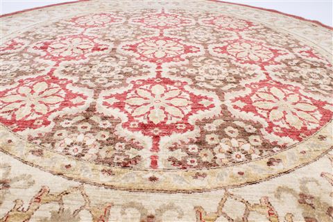 Chobi Red Round Hand Knotted 83 X 84 Area Rug 250-26469 Image 3