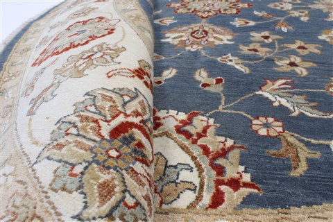 Chobi Blue Round Hand Knotted 79 X 80 Area Rug 250-26470 Image 9