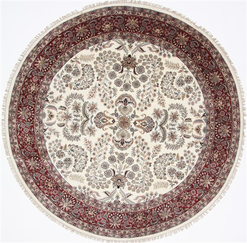 Kashmar Grey Round Hand Knotted 82 X 82 Area Rug 250-26471 Image 0