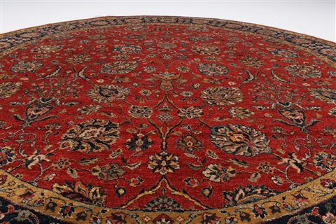 Tabriz Blue Round Hand Knotted 711 X 711 Area Rug 250-26472 Image 2