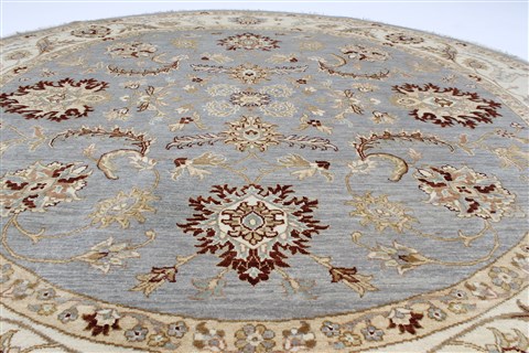 Chobi Blue Round Hand Knotted 80 X 81 Area Rug 250-26473 Image 3