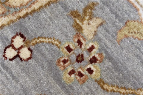 Chobi Blue Round Hand Knotted 80 X 81 Area Rug 250-26473 Image 7