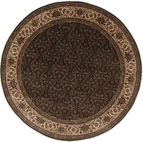 Herati Brown Round Hand Knotted 80 X 80 Area Rug 250-26475 Image 0