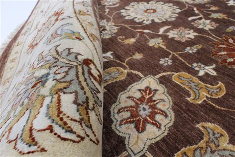 Chobi Brown Round Hand Knotted 80 X 80 Area Rug 250-26486 Image 1