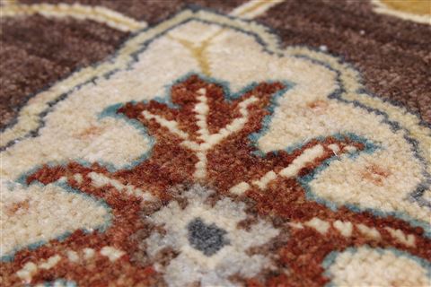Chobi Brown Round Hand Knotted 80 X 80 Area Rug 250-26486 Image 7