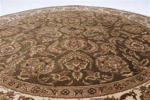 Kashmar Beige Round Hand Knotted 82 X 83 Area Rug 250-26490 Image 2