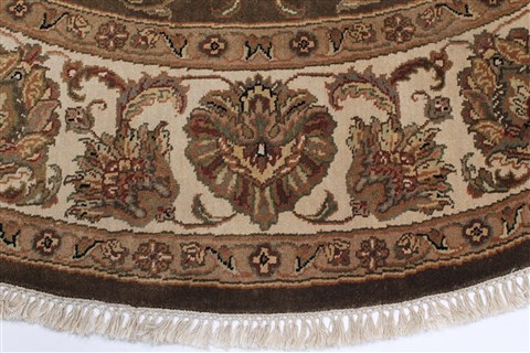 Kashmar Beige Round Hand Knotted 82 X 83 Area Rug 250-26490 Image 3