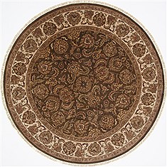 Indian Kashmar Beige Round 7 to 8 ft Wool Carpet 26490