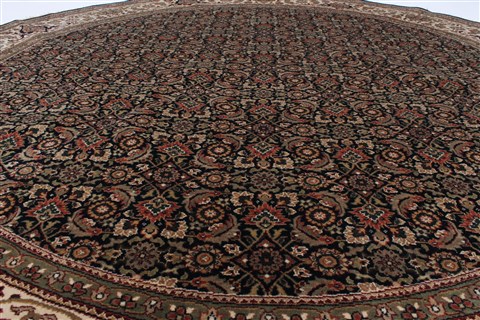 Herati Brown Round Hand Knotted 80 X 80 Area Rug 250-26493 Image 1