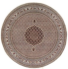 Indian Mahi Beige Round 7 to 8 ft Wool Carpet 26503