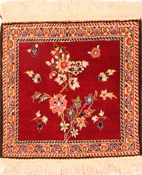 Qashqai Red Square Hand Knotted 18 X 19  Area Rug 253-26505 Image 0