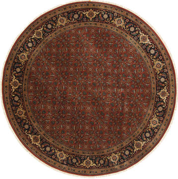 Herati Green Round Hand Knotted 8'0" X 8'0"  Area Rug 250-26516
