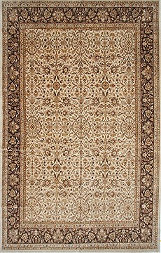Kashan Beige Hand Knotted 10'1" X 16'0"  Area Rug 250-26519