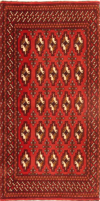 Bokhara Red Hand Knotted 111 X 37 Area Rug 253-26521 Image 0