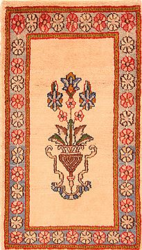 Persian Kerman Multicolor Rectangle 2x4 ft Wool Carpet 26522