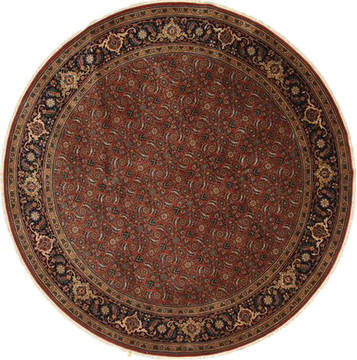Indian Herati Blue Round 7 to 8 ft Wool Carpet 26531